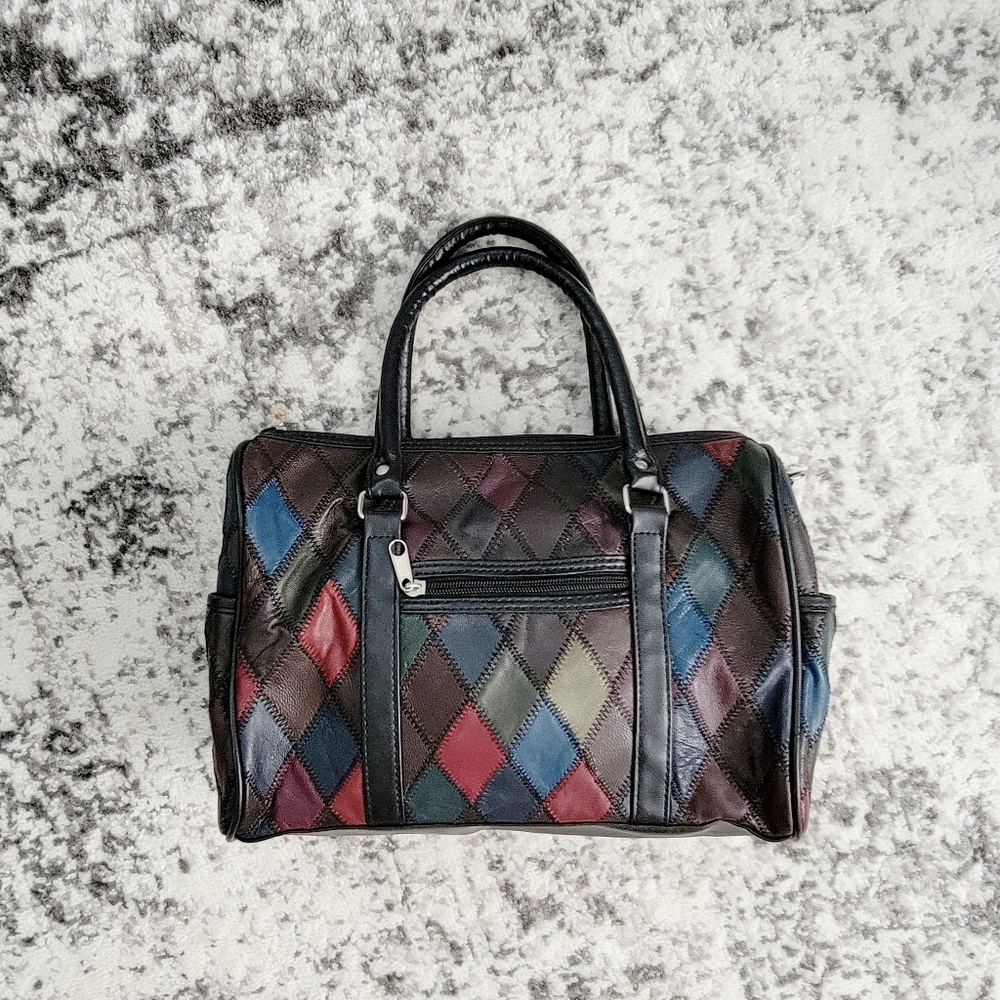 Haband Company Leather Patch Handbag